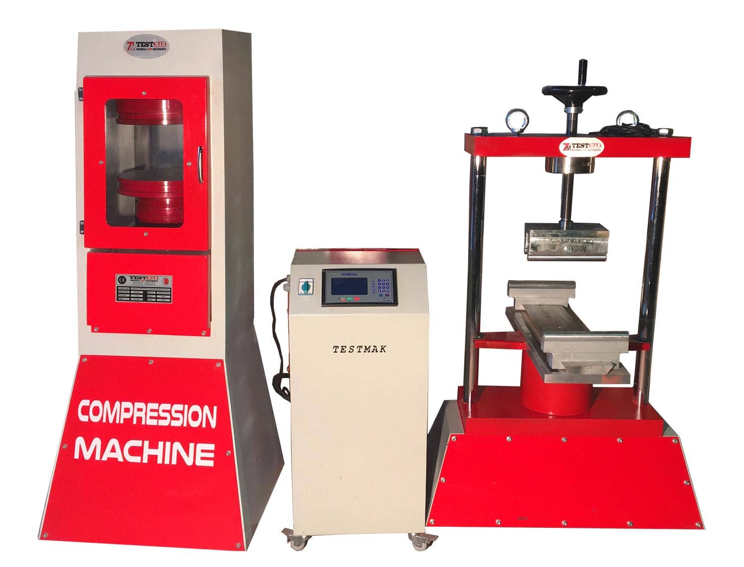 3000 kn Automatic Compression Testing Machine with 200 kn Flexural Frame - Compressive strength tests of concrete specimens  - Testmak Material Testing Equipment